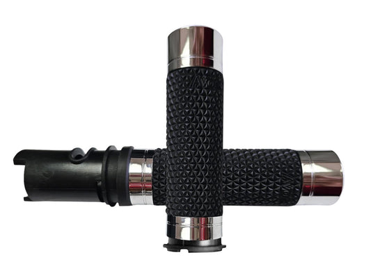 K25 Handgrips - Chrome. Fits CVO Touring 2023up, Street Glide & Road Glide 2024up, Touring 2025up & Softail 2025up