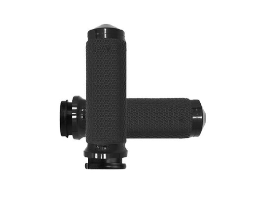 Medium Memory Foam Handgrips - Black. Fits Big Twin 2008-2024 with Throttle-by-Wire