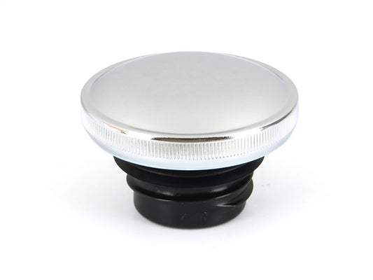 Right Hand Vented Screw-In Fuel Cap - Chrome. Fits H-D 1982-1995.