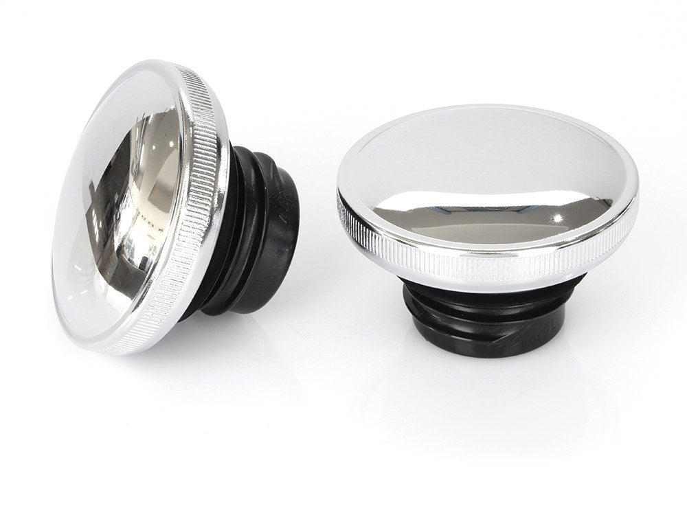 Screw-In Fuel Caps - Chrome. Fits H-D 1982-1995.