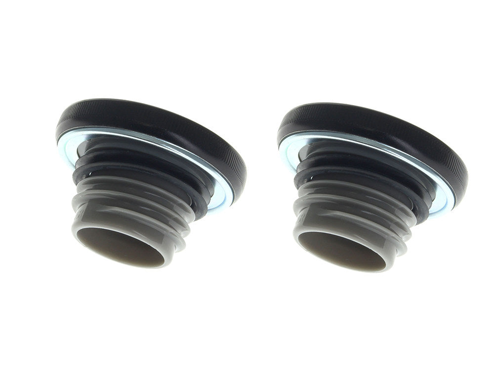 Right Hand Vented Screw-In Fuel Cap - Gloss Black. Fits H-D Big Twin 1996up & Sportster 1996-2021.