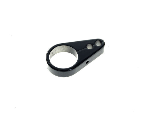 1-1/4in. Cable Clamp with Dual Throttle & Idle Cable Holes - Gloss Black