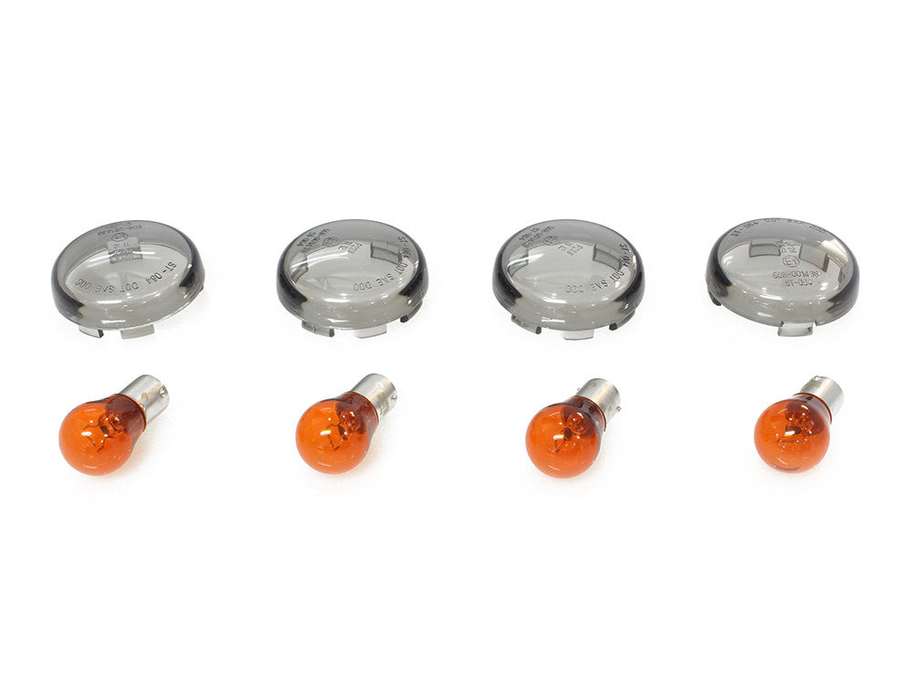 Smoked Turn Signal Lens Kit. Fits most Big Twin & Sportster 2002up.