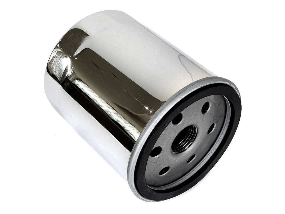 Oil Filter - Chrome. Fits Softail 1984-1998, Sportster 1984-2021, FXR & FLT 1980-1998 & Buell 1995-2002.