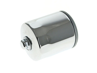 Oil Filter with Hex Nut & Magnetic Ring - Chrome. Fits Twin Cam 1999-2017