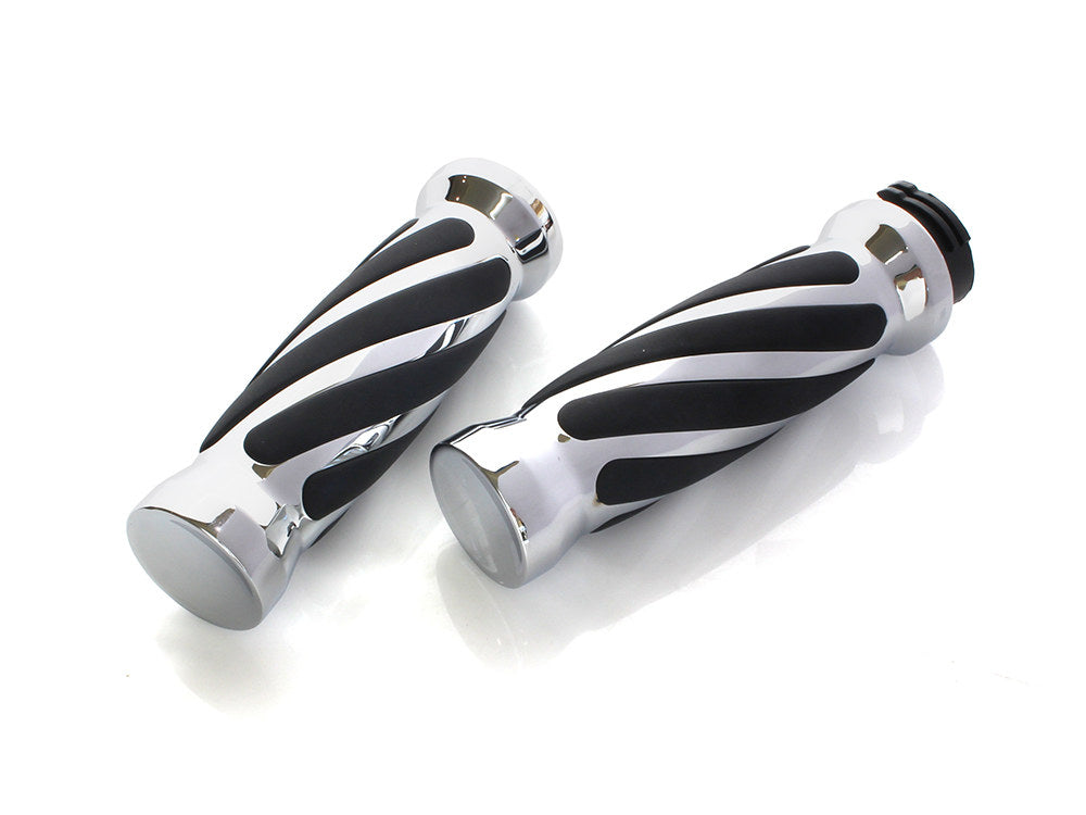 Twist Style Handgrips - Chrome. Fits H-D with Throttle Cable.