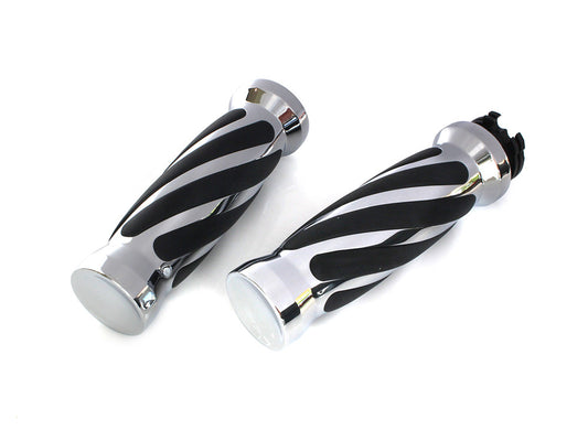 Twist Style Handgrips - Chrome. Fits H-D with Throttle Cable.