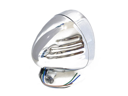 5-3/4in. Headlight with Ball Milled Shell & Peaked Visor with Bottom Mount - Chrome.