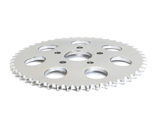 48 Tooth, 6mm Offset Steel Rear Chain Sprocket - Chrome. Fits Big Twin 1973-1999 & Sportster 1979-1981.