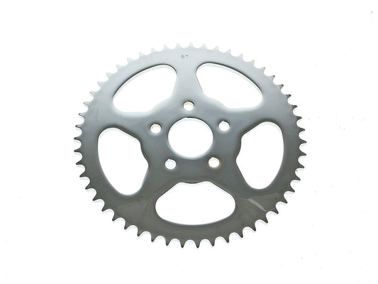 51 Tooth, Flat Steel Rear Chain Sprocket - Chrome. Fits Big Twin 1973-1999 & Sportster 1979-1999.