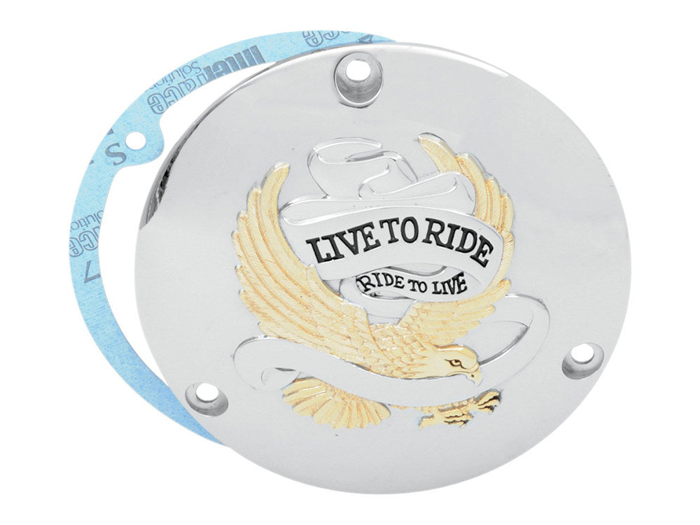 Live-to-Ride Derby Cover - Gold. Fits Big Twin 1970-1998.