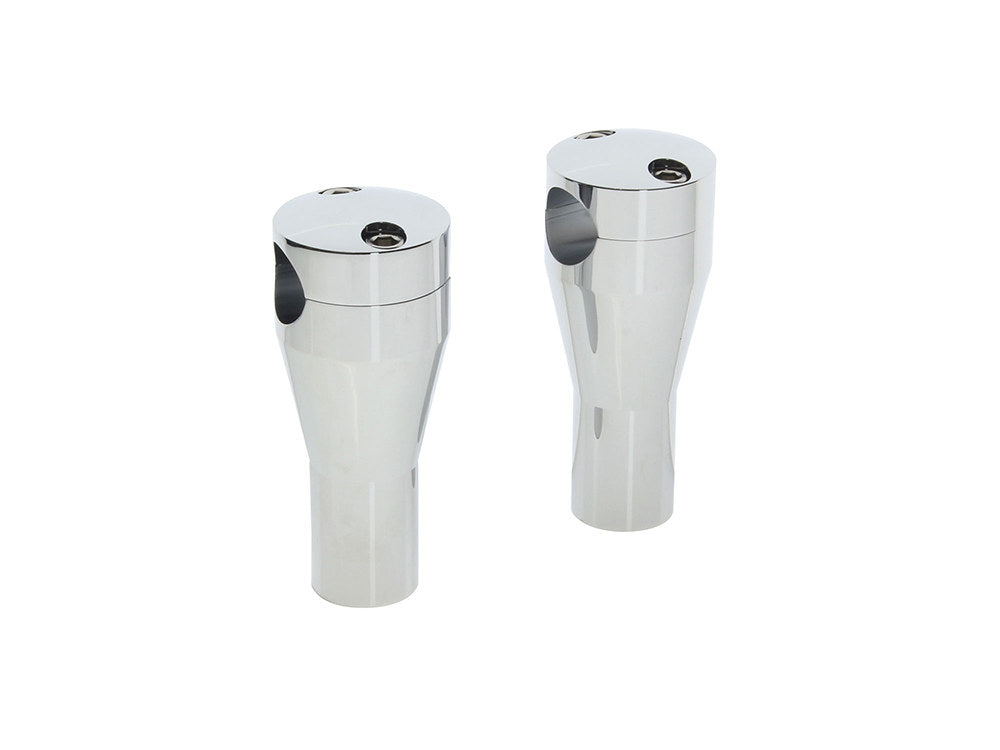 4in. Round Top Risers - Chrome. Fits 1in. Handlebar.
