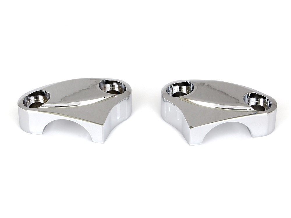 2 Piece Handle Bar Top Riser Clamps - Chrome.