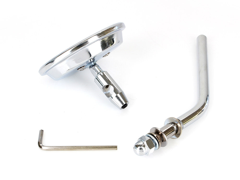 3in. Round Mirror with Short Stem - Chrome. Fits Left & Right.