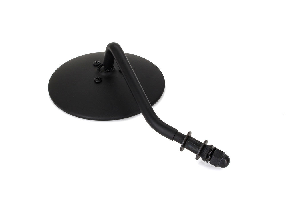 4in. Round Mirror with Short Stem - Black. Fits Left.
