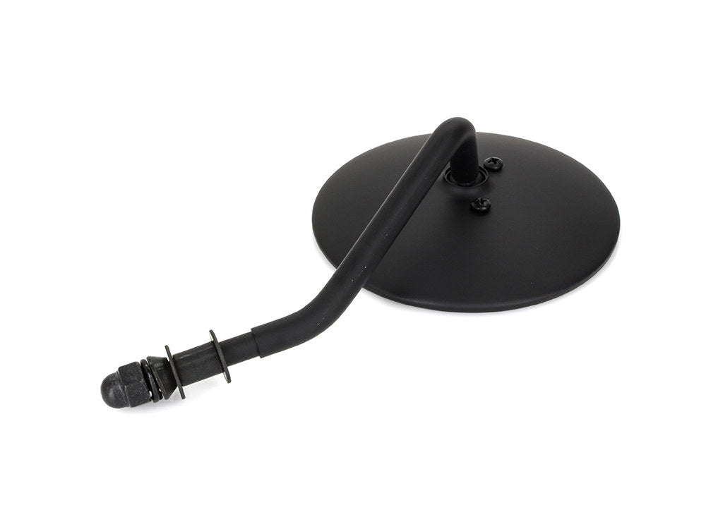 4in. Round Mirror with Short Stem - Black. Fits Right.