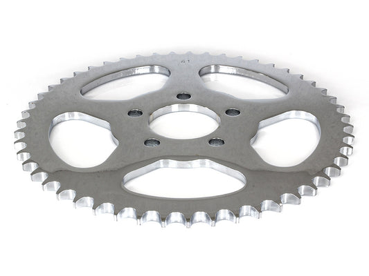 51 Tooth, Flat Steel Rear Chain Sprocket - Chrome. Fits Big Twin 2000up & Sportster 2000-2021.