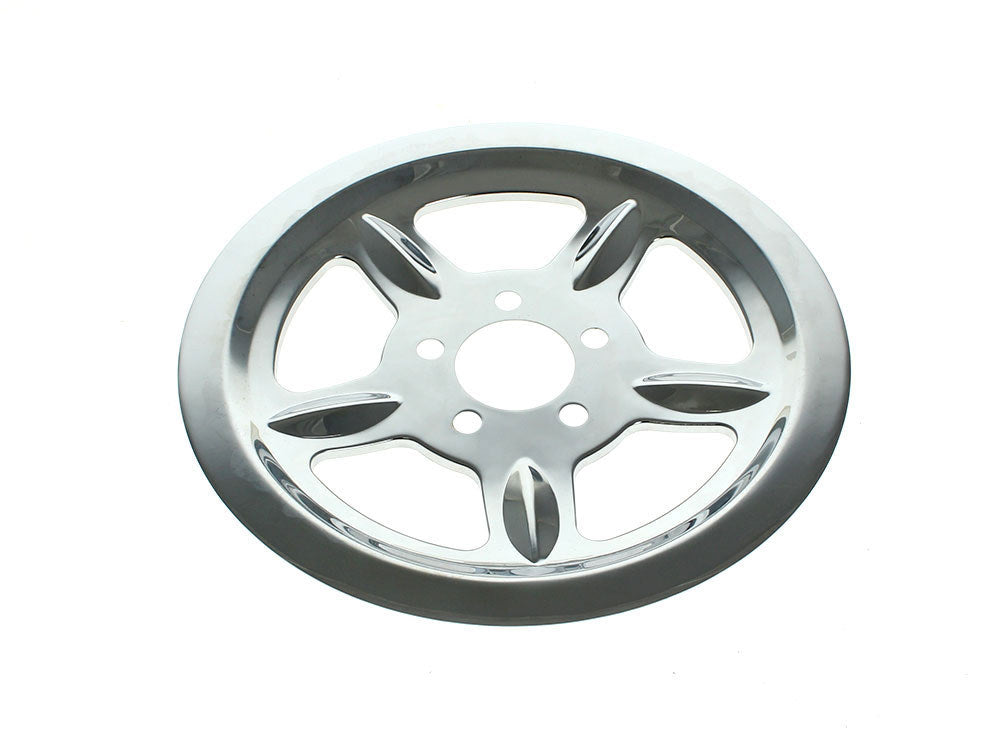 Rear Pulley Cover - Chrome. Fits Sportster 2004-2021 with 68 Tooth Pulley