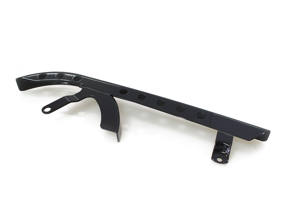Upper Belt Guard with Holes - Gloss Black. Fits Sportster 2004-2021.