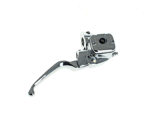 Front Brake Master Cylinder - Chrome. Fits Most Big Twin 1996-2017 & Sportster 1996-2003 with Dual Disc Rotor.