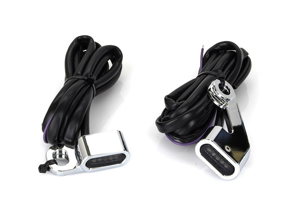 Under Perch Turn Signals - Chrome. Fits Softail 2015-2024 & Touring 2009-2023 Models with Cable Clutch.