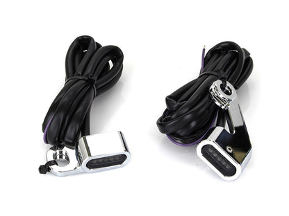 Under Perch Turn Signals - Chrome. Fits Softail 2015-2024 & Touring 2009-2023 Models with Cable Clutch.