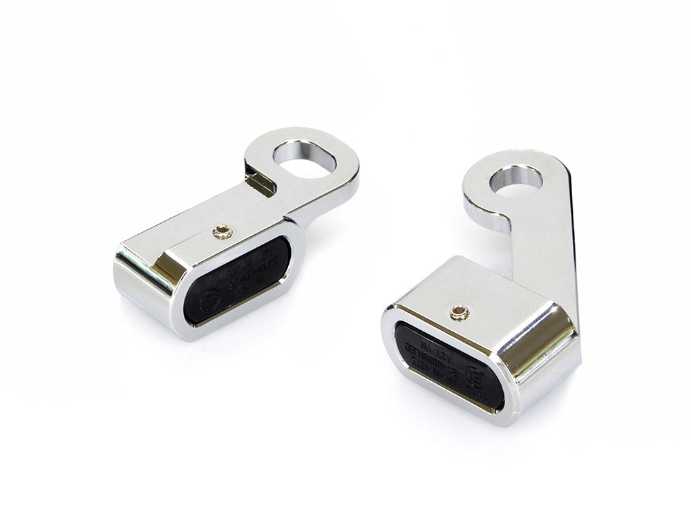 Under Perch Turn Signals - Chrome. Fits Softail 2015-2024 & Touring 2009-2023 Models with Cable Clutch.