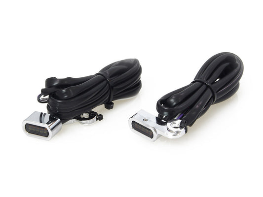 Under Perch Turn Signals with Daytime Running Lights - Chrome. Fits Softail 2015-2024 & Touring 2009-2023 Models with Cable Clutch.