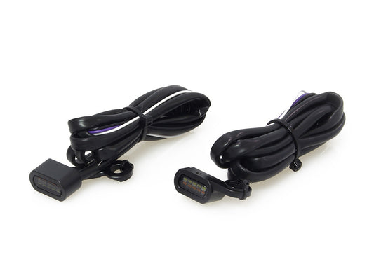 Under Perch Turn Signals with Daytime Running Lights - Black. Fits Softail 2015-2024 & Touring 2009-2023 Models with Cable Clutch.