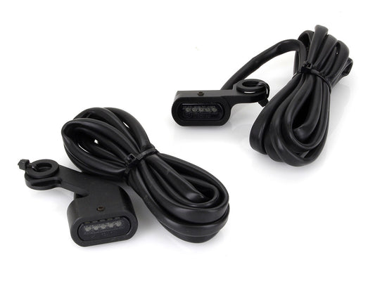 Under Perch Turn Signals - Black. Fits Softail 2015-2024 & Touring 2009-2023 Models with Cable Clutch.