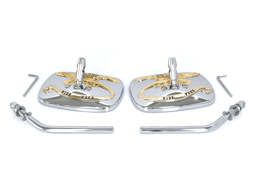 Live to Ride Mirrors - Chrome & Gold.