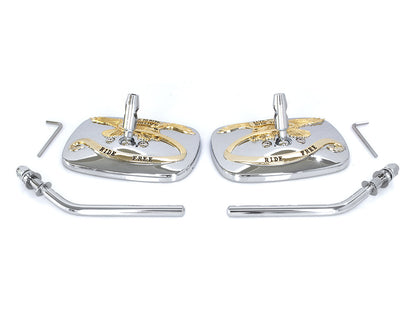 Live to Ride Mirrors - Chrome & Gold.