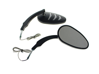 Sleek Billet Directional Mirrors with LED Indicators - Black