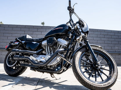 Front & Rear Brawler Crash Bar Kit - Black. Fits Sportster 2004-2021 with Mid-Mount Controls