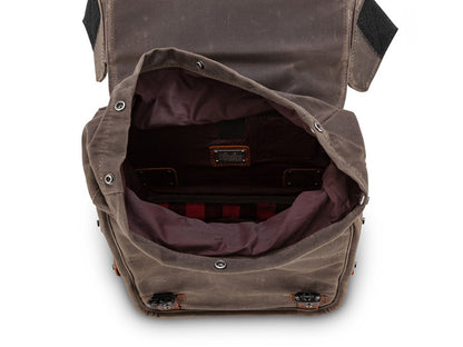 Throw-Over Saddlebags - Dark Oak Wet Waxed.