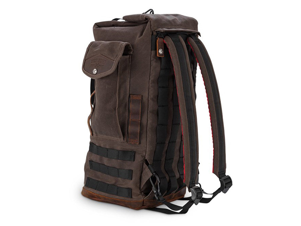 Sissy Bar Backpack - Dark Oak Wet Waxed.