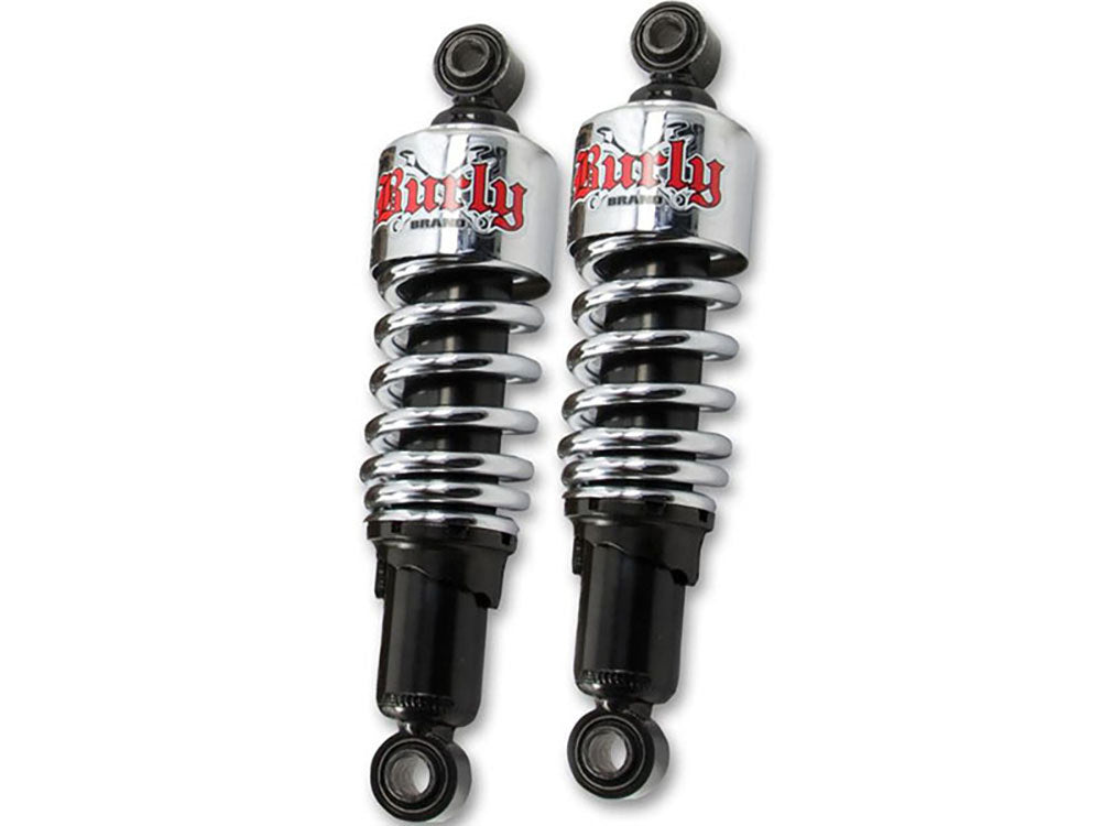 10-1/2in. Slammer Rear Shock Absorbers - Chrome. Fits Sportster 1988-2003.