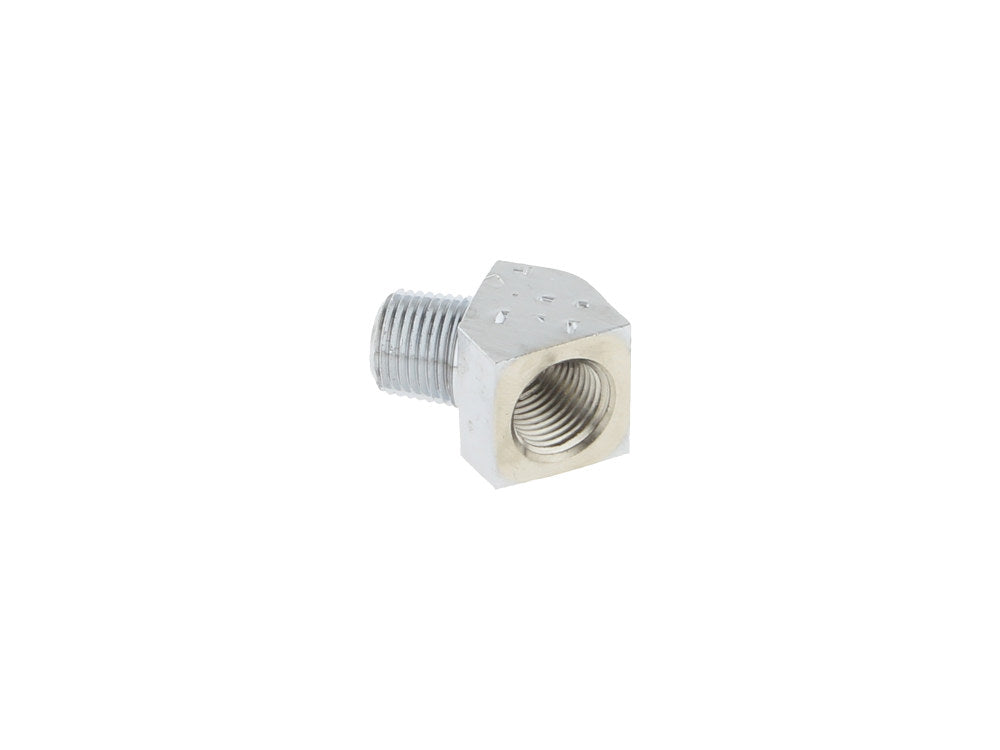 45 degree Elbow Oil Fitting with 1/8in. NPT Male Thread - Chrome.