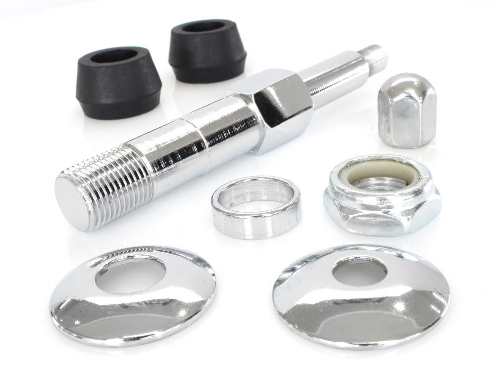 Upper Shock Stud Kit - Chrome. Fits 4Spd Big Twin 1973-1986