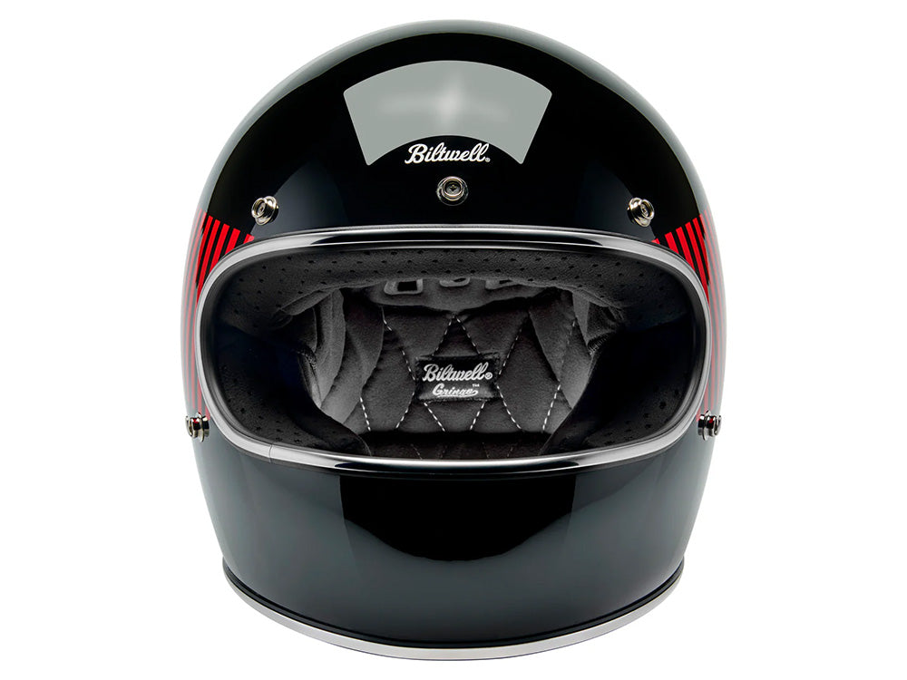 Gringo Helmet - Raceflow Gloss Black, Red, White & Blue with ECE R22.06 Compliance