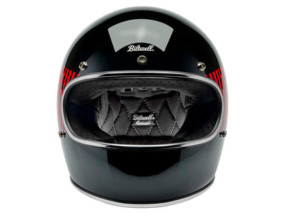 Gringo Helmet - Raceflow Gloss Black, Red, White & Blue with ECE R22.06 Compliance