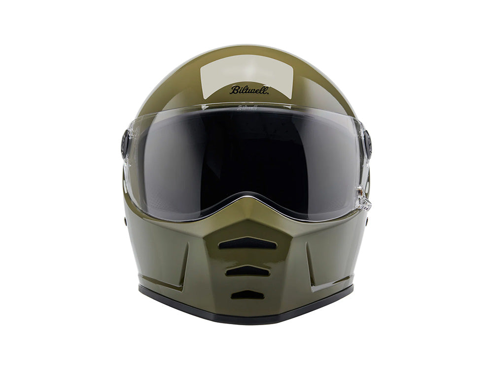 Lane Splitter Helmet - Gloss Olive Green with ECE R22.06 Compliance