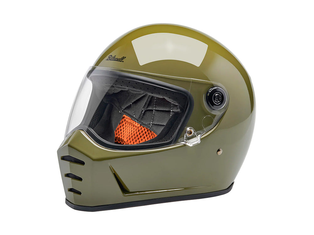Lane Splitter Helmet - Gloss Olive Green with ECE R22.06 Compliance