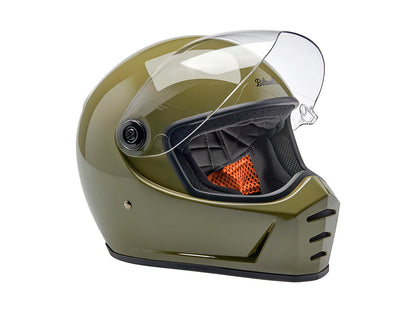 Lane Splitter Helmet - Gloss Olive Green with ECE R22.06 Compliance