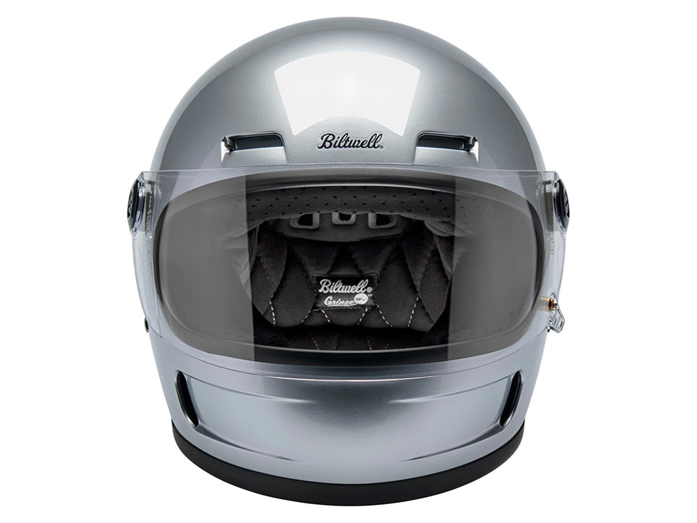 Gringo SV Helmet - Gloss Silver with ECE R22.06 Compliance