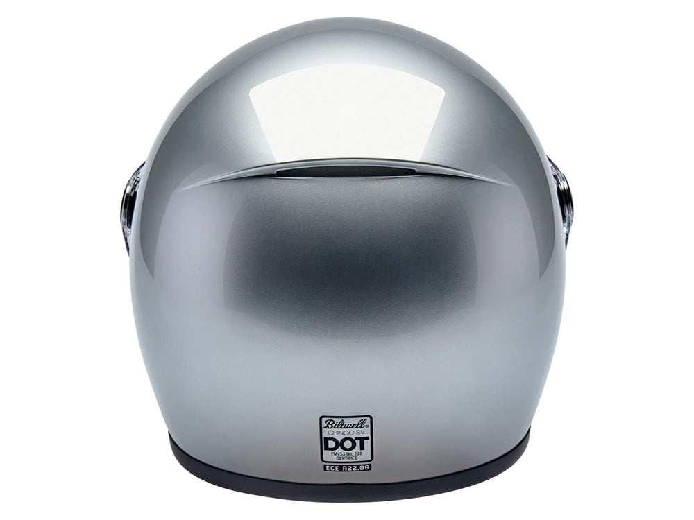 Gringo SV Helmet - Gloss Silver with ECE R22.06 Compliance
