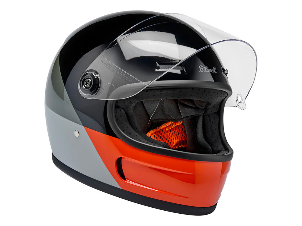 Gringo SV Helmet - Intersection Black, Orange & Grey with ECE R22.06 Compliance