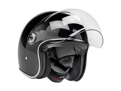 Tahoe Open Face Helmet - Gloss Black with ECE R22.06 Compliance