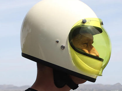 Bubble Shield Visor - Yellow. Fits Gringo Helmets & Most Helmets With 3 Studs Along The Top