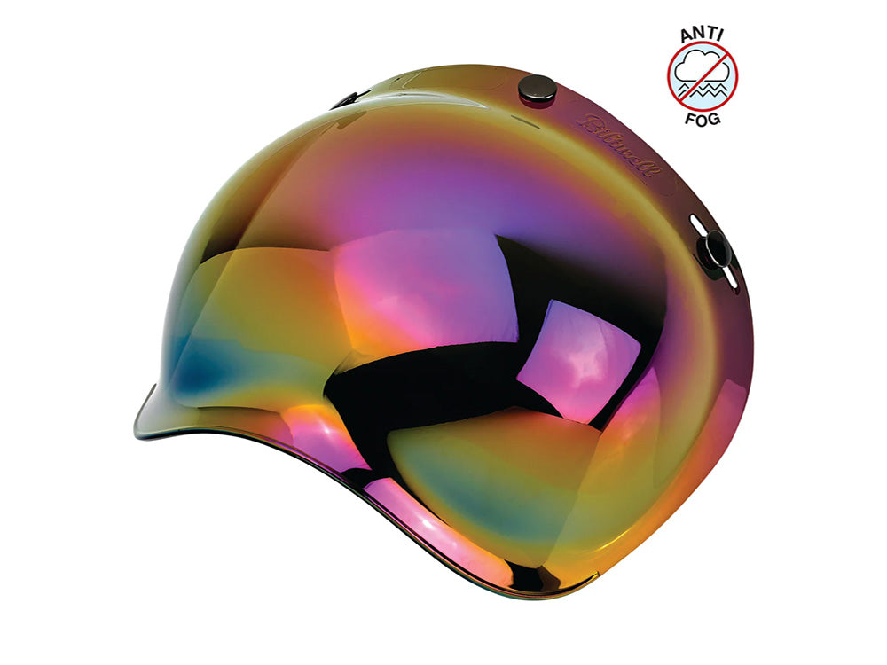 Bubble Shield Visor - Rainbow Mirror. Fits Gringo Helmets & Most Helmets With 3 Studs Along The Top